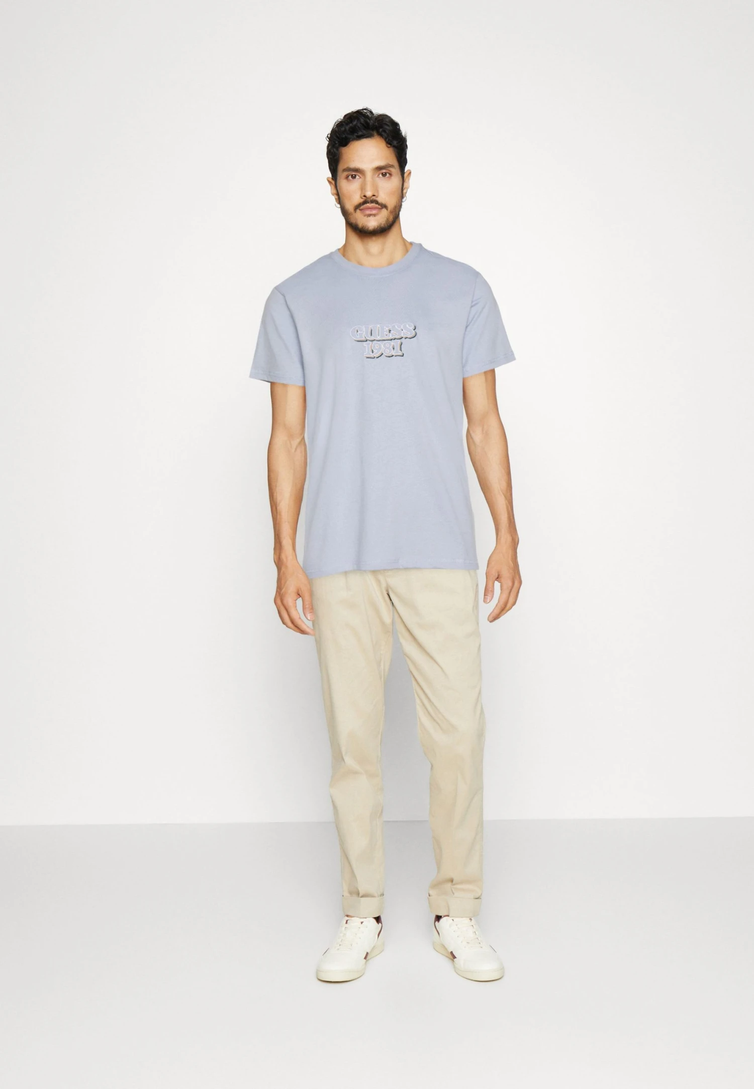 Guess Embro Box Logo Tee - Print T-Shirt - Glacier Sea Blue 4 Guess Embro Box Logo Tee - Print T-Shirt - Glacier Sea Blue - Image 2