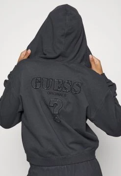 Go Sophie Classic Logo Hoodie - Zip-Up Sweatshirt - Jet Black -Guess Apparel 0635d0bffe024a9bbf8b5ee50bb69459