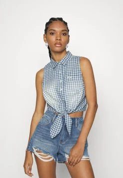 Go Ruth Tie Front - Top - Night Sky Blue Multi