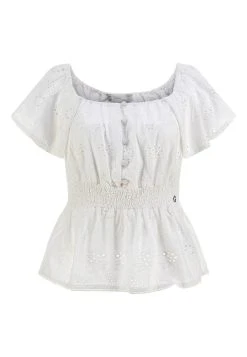 Guess Sl Peggy Ruffled- Blouse - Weiß -Guess Apparel 0e13a3901a7344e98843b9b5997fc36d