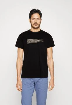 Guess Ss Cn Shaded Logo Tee - Print T-Shirt - Jet Black