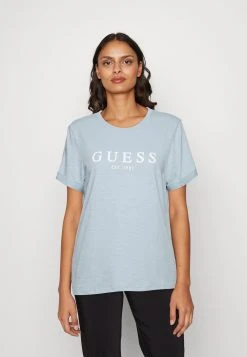 Guess Roll Cuff - Print T-Shirt - Coronado Blue