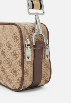 Guess Strave Camera Bag Double Zip Unisex - Across Body Bag - Beige/Brown -Guess Apparel 14819326de5449349c394b1b37f1d74c