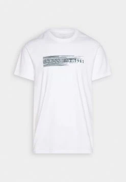 Guess Ss Cn Shaded Logo Tee - Print T-Shirt - Pure White -Guess Apparel 1bf3026528c641e08e992a65c5d17975