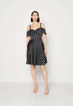 Guess Flare Dress - Cocktail Dress / Party Dress - Optical Square Black