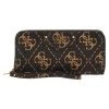 Guess Eco Brenton Slg Lrg Zip Around - Wallet - Brown Logo