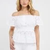 Guess Sl Peggy Ruffled- Blouse - Weiß -Guess Apparel 2066f3268b854e4eab19e7d2a717c400