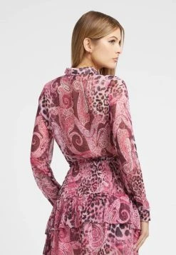 Guess Ls Clouis - Button-Down Blouse - Mehrfarbig Violett -Guess Apparel 21309cc8619d4ee39be962646ac696a5