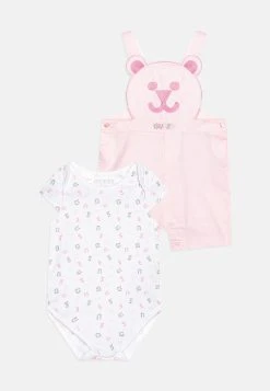 Guess Newborn Oxford Shortall Set - Dungarees - Grey