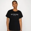 Guess Roll Cuff - Print T-Shirt - Jet Black -Guess Apparel 2665be3686714705928d1ece4c11e147