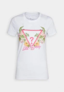 Guess Triangle Flowers - Print T-Shirt - Pure White -Guess Apparel 28f4e663efef4fe9b148588774f01770