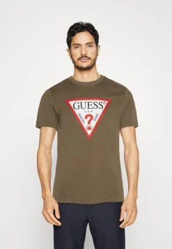 Guess Original Logo Tee - Print T-Shirt - Desert Green