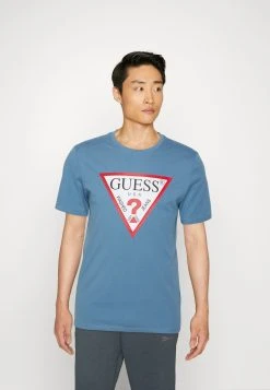 Guess Original Logo Tee - Print T-Shirt - Parisian Roof Blue