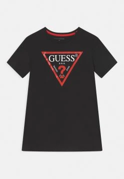 Guess Junior Core- Print T-Shirt - Jet Black