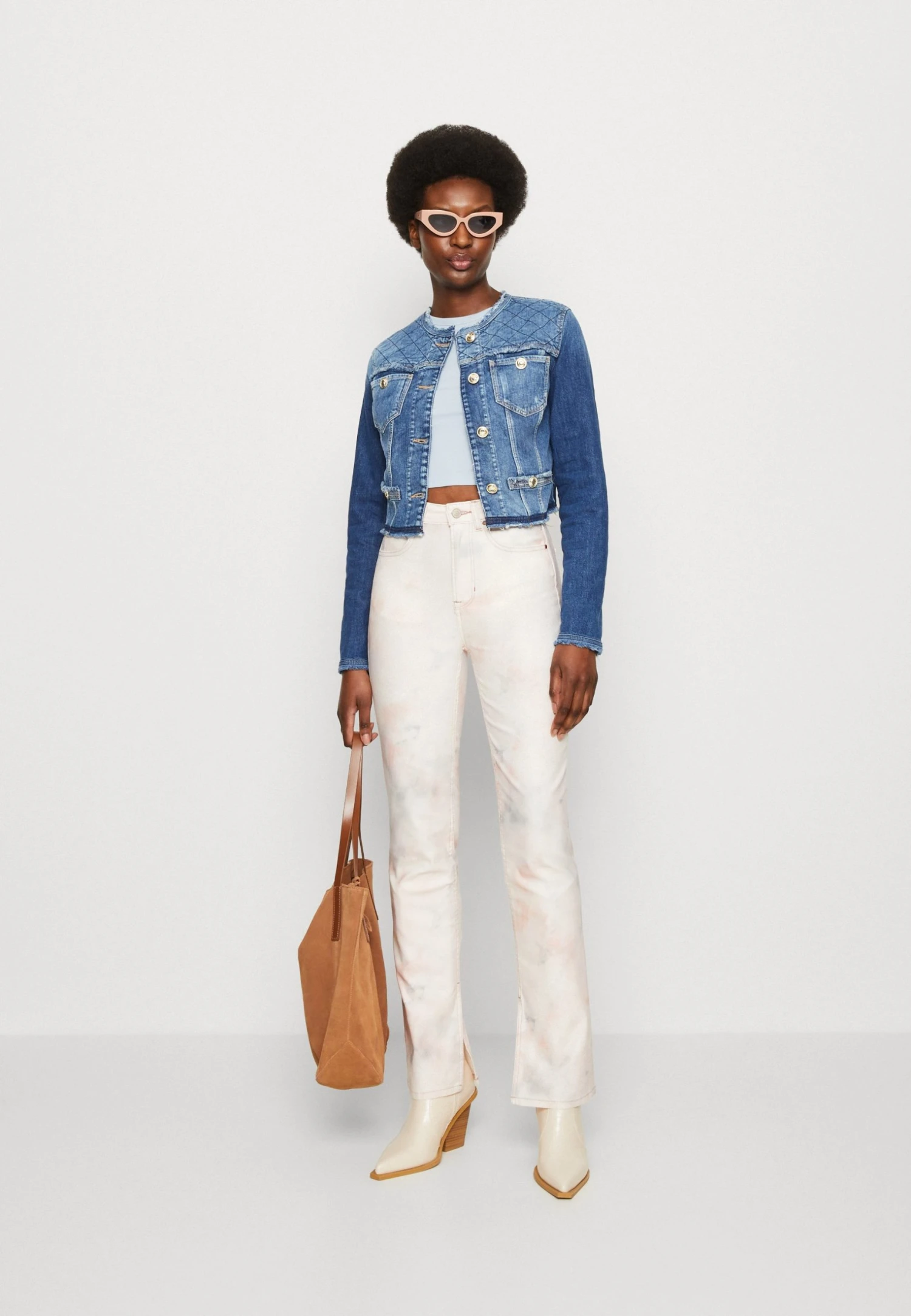 Guess Pauline Flare Split - Trousers - Glitzy Cloudy 4 Guess Pauline Flare Split - Trousers - Glitzy Cloudy - Image 2