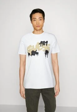 Guess Ss Bsc Graffiti Logo - Print T-Shirt - Pure White