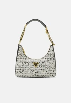 Guess Giully Top Zip Shoulder - Handbag - Cream Multi-Coloured