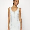 Go Angelia Half Zip Dress - Denim Dress - Light Snow Wash -Guess Apparel 3c9d3ad41de448b997a1d73299b8e201