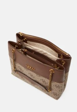 Guess Berta Elite Society Carryall - Tote Bag - Latte Logo/Brown -Guess Apparel 3f1848daaba44f9da4c74a864b221987