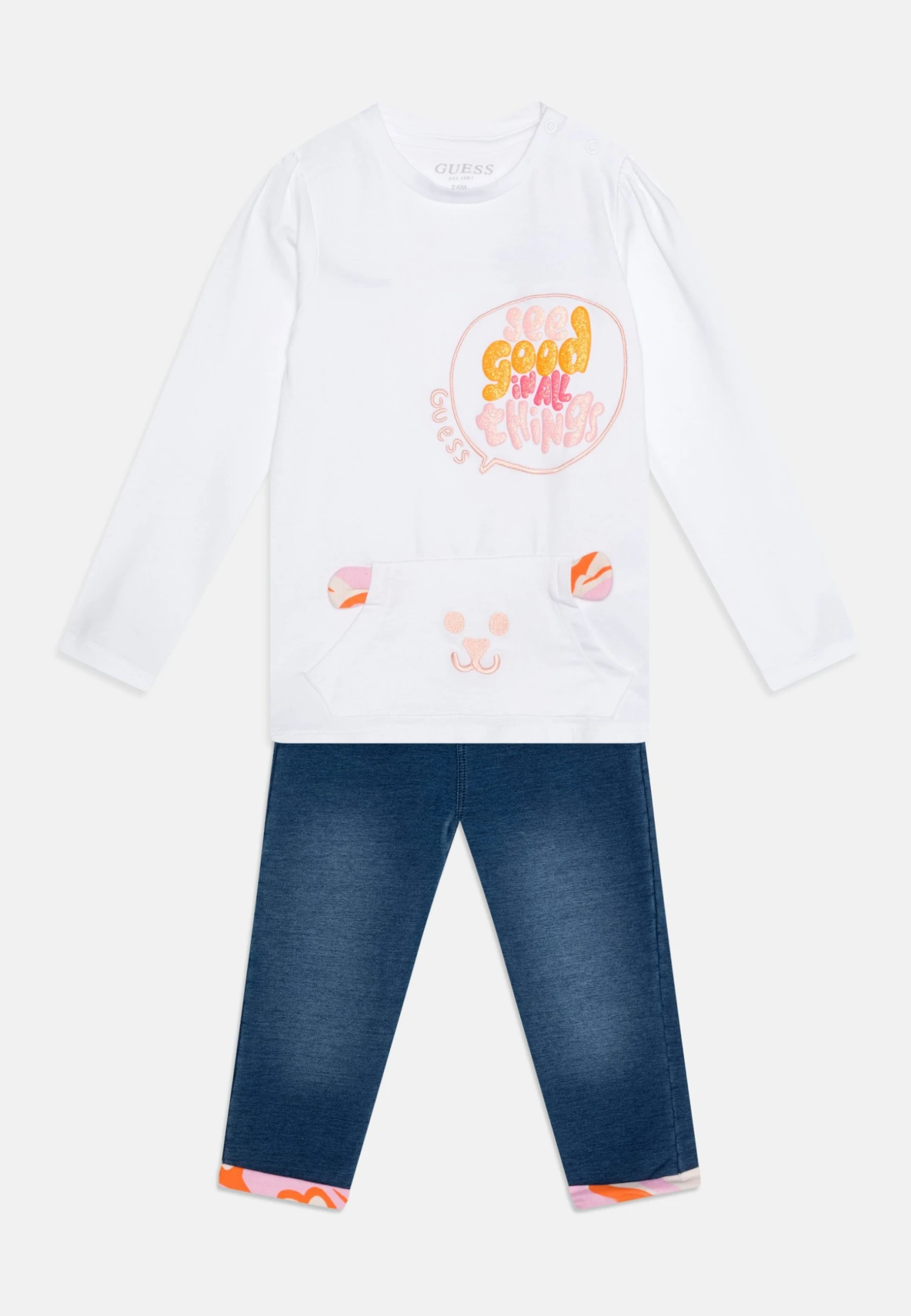 Guess Baby Pant Set - Slim Fit Jeans - Pure White 3 Guess Baby Pant Set - Slim Fit Jeans - Pure White