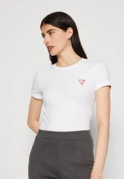 Guess Ss Cn Mini Triangle Tee - Basic T-Shirt - Pure White -Guess Apparel 44d0d79775b14212a0e5313385b8ac49