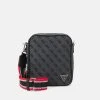 Guess Strave Douple Unisex - Across Body Bag - Black -Guess Apparel 478c90a855174bdf9fe5ccf580a529c5