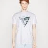 Guess Ss Cn Shaded Triangle - Print T-Shirt - Pure White