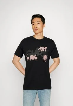 Guess Ss Bsc Graffiti Logo - Print T-Shirt - Jet Black