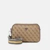 Guess Strave Camera Bag Double Zip Unisex - Across Body Bag - Beige/Brown -Guess Apparel 5464e64bcfe94c3fb6b1f929149c74ad