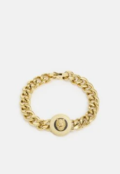 Guess Lion Coin Unisex - Bracelet - Yellow Gold-Coloured/Black