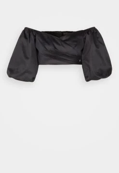 Guess Off Shoulder Cropped Jun Shirt - Blouse - Jet Black -Guess Apparel 5ee57e44548b42e6a12650fdb2ad6bd0