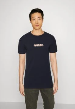 Guess Maksim Cn Ss- Print T-Shirt - Smart Blue
