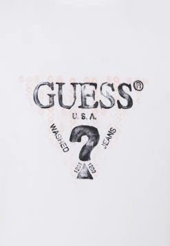 Guess Ss Cn Geo Triangle- Print T-Shirt - Pure White -Guess Apparel 6f681c7fb14e47d9b6be7b24a164cb07