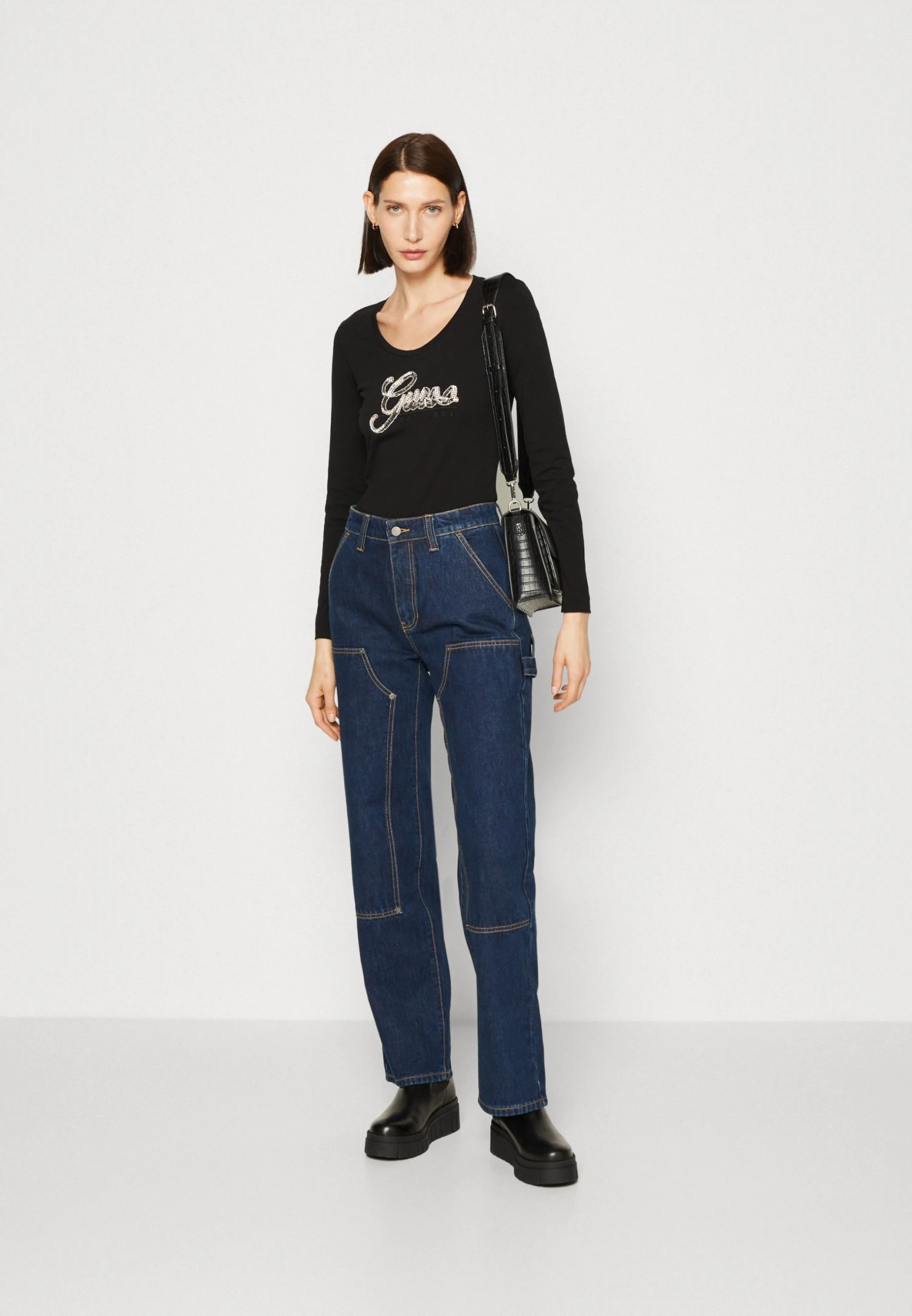 Guess Script - Long Sleeved Top - Black 4 Guess Script - Long Sleeved Top - Black - Image 2