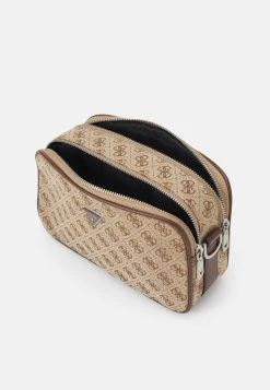 Guess Strave Camera Bag Double Zip Unisex - Across Body Bag - Beige/Brown -Guess Apparel 735e7531cfa145758e391814e38be7b4