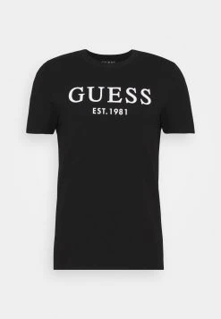 Guess Print T-Shirt - Jet Black -Guess Apparel 78a327d4f7634dedb77b244cd9cba59b
