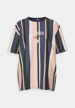 Go Stripe Logo Tee - Print T-Shirt - Sandy Shore Multi -Guess Apparel 8383ba0085f84038bbb1edb07a520969