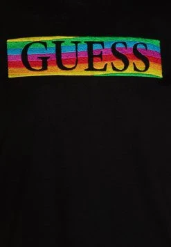 Guess Pride Wave Logo Tee - Print T-Shirt - Jet Black -Guess Apparel 8ae282e8a80b4be89d84ecc48a51dae8