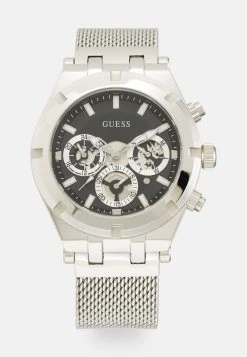 Guess Continental - Chronograph Watch - Silver-Coloured Tone/Black Sunray
