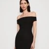 Dahlia Off Shoulder Dress - Cocktail Dress / Party Dress - Jet Black