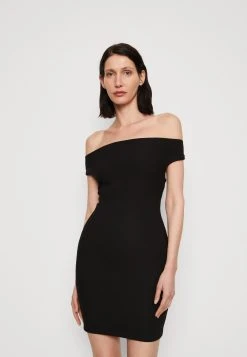 Dahlia Off Shoulder Dress - Cocktail Dress / Party Dress - Jet Black