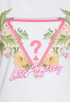 Guess Triangle Flowers - Print T-Shirt - Pure White -Guess Apparel 91c7aec5b150499081f9d41f10285612