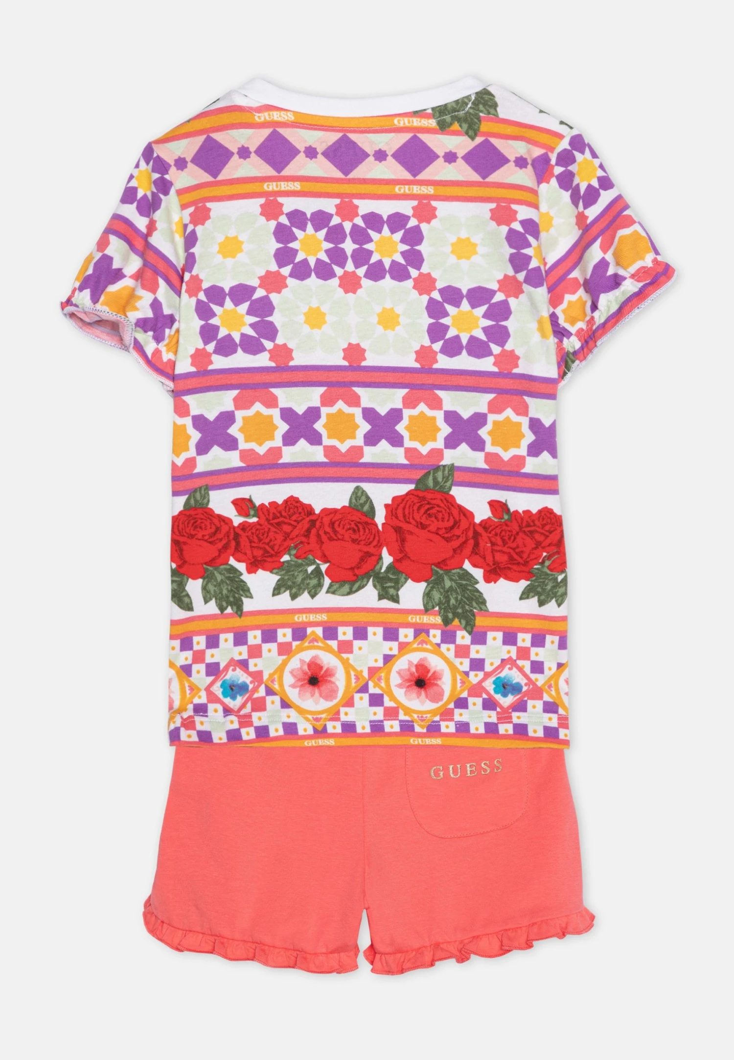 Guess Newborn Set - Print T-Shirt - Red 4 Guess Newborn Set - Print T-Shirt - Red - Image 2