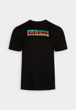 Guess Pride Wave Logo Tee - Print T-Shirt - Jet Black -Guess Apparel 99ab56c0131743bbac4137413e04c778