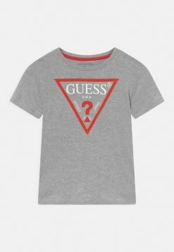 Guess Junior Core- Print T-Shirt - Light Heather Grey