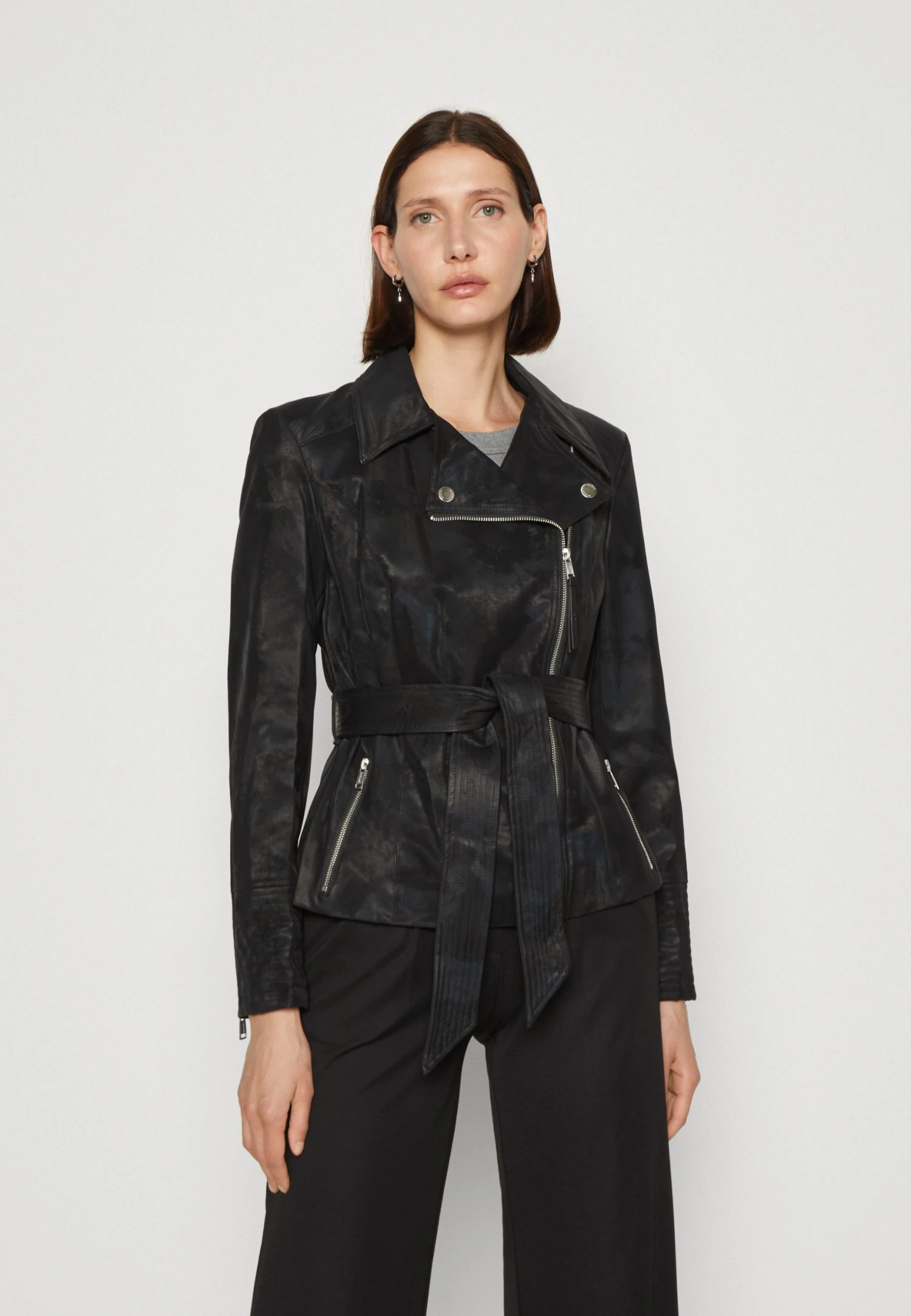 Guess New Agnes Belted Biker - Faux Leather Jacket - Jet Black 3 Guess New Agnes Belted Biker - Faux Leather Jacket - Jet Black