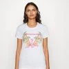 Guess Triangle Flowers - Print T-Shirt - Pure White
