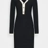 Alba Embossed Stripes- Jumper Dress - Black/Sandy Shore -Guess Apparel aa09d306226341ee8866c39049a667a0