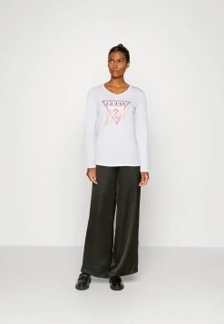 Guess Icon Tee - Long Sleeved Top - Pure White -Guess Apparel b494b9860df14a168a66037823d3c2fd