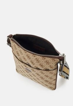 Guess Strave Xbody Flat Unisex - Across Body Bag - Beige/Brown -Guess Apparel b6d87c50d6a442429620bedb2e4979d0